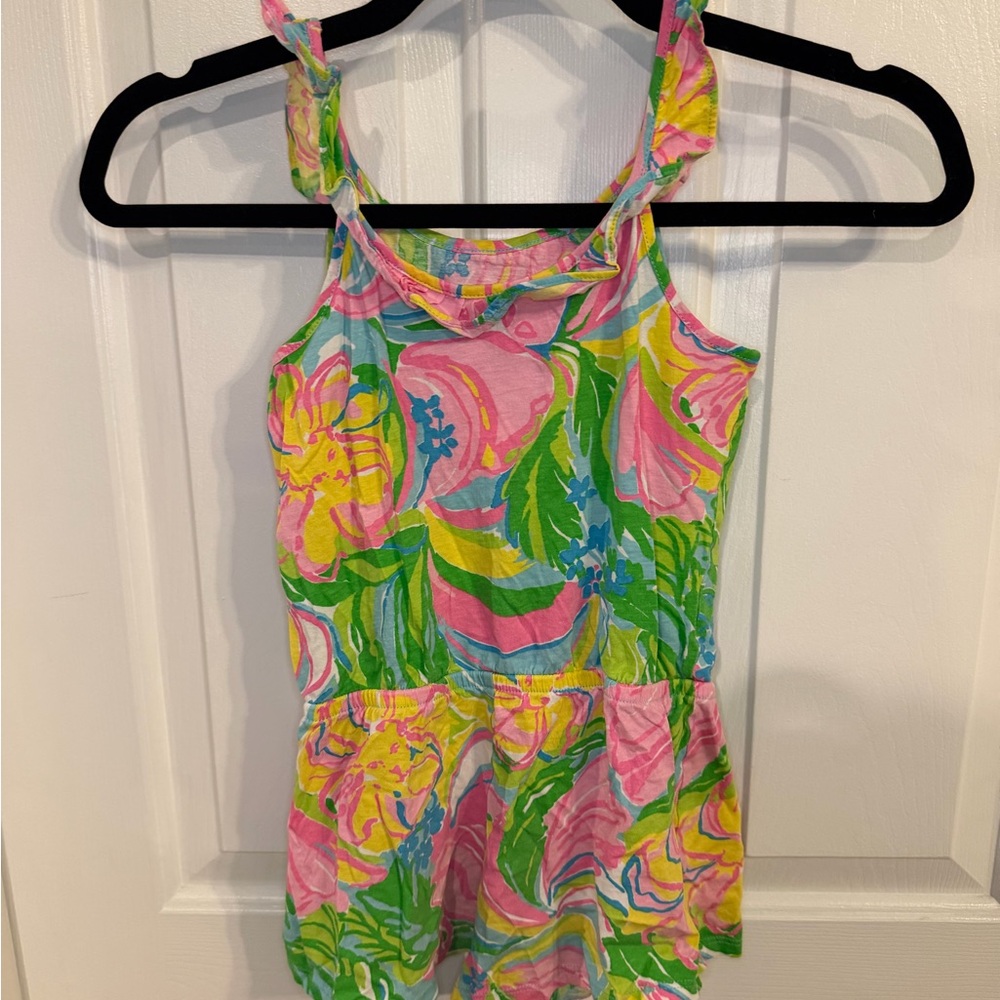 Lilly Pulitzer Pink and Green Kids Romper